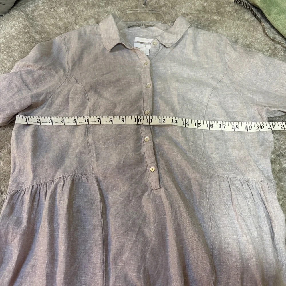 Halston Heritage Linen Button-Up Shirt Dress - Picture 7 of 8